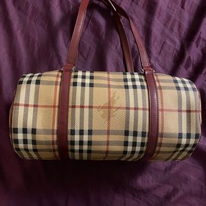 Burberry haymarket barrel bag